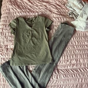 SKIMS set Olive Green Tank Top with pants